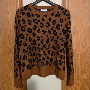 Old Navy Pullover Sweater Cheetah Print Size Medium